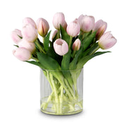 22 Stems Silk Tulip Arrangement in Vase with Faux Water