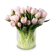 40 Stems Silk Tulip Arrangement in Vase with Faux Water