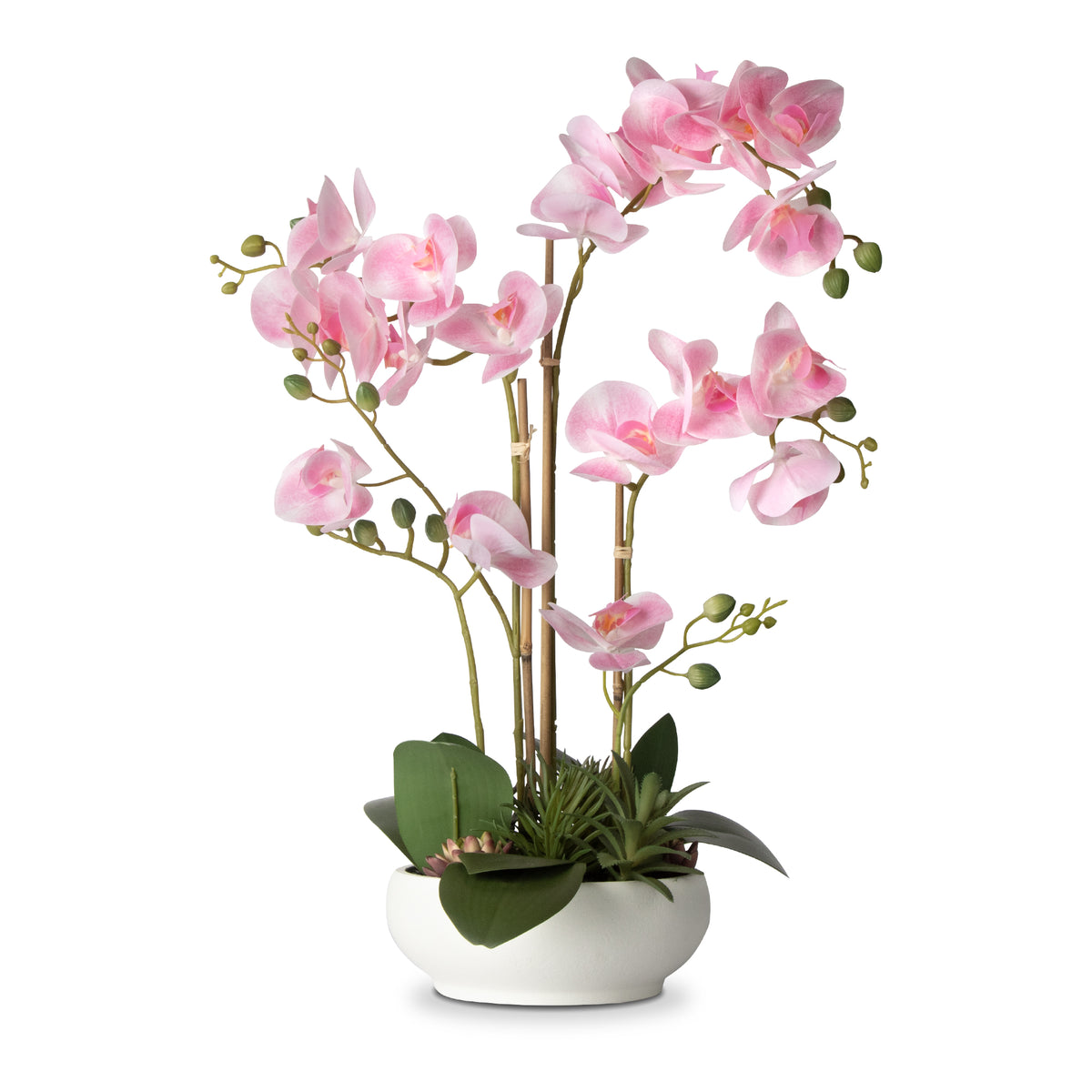 Faux Potted Orchid Flower Arrangement