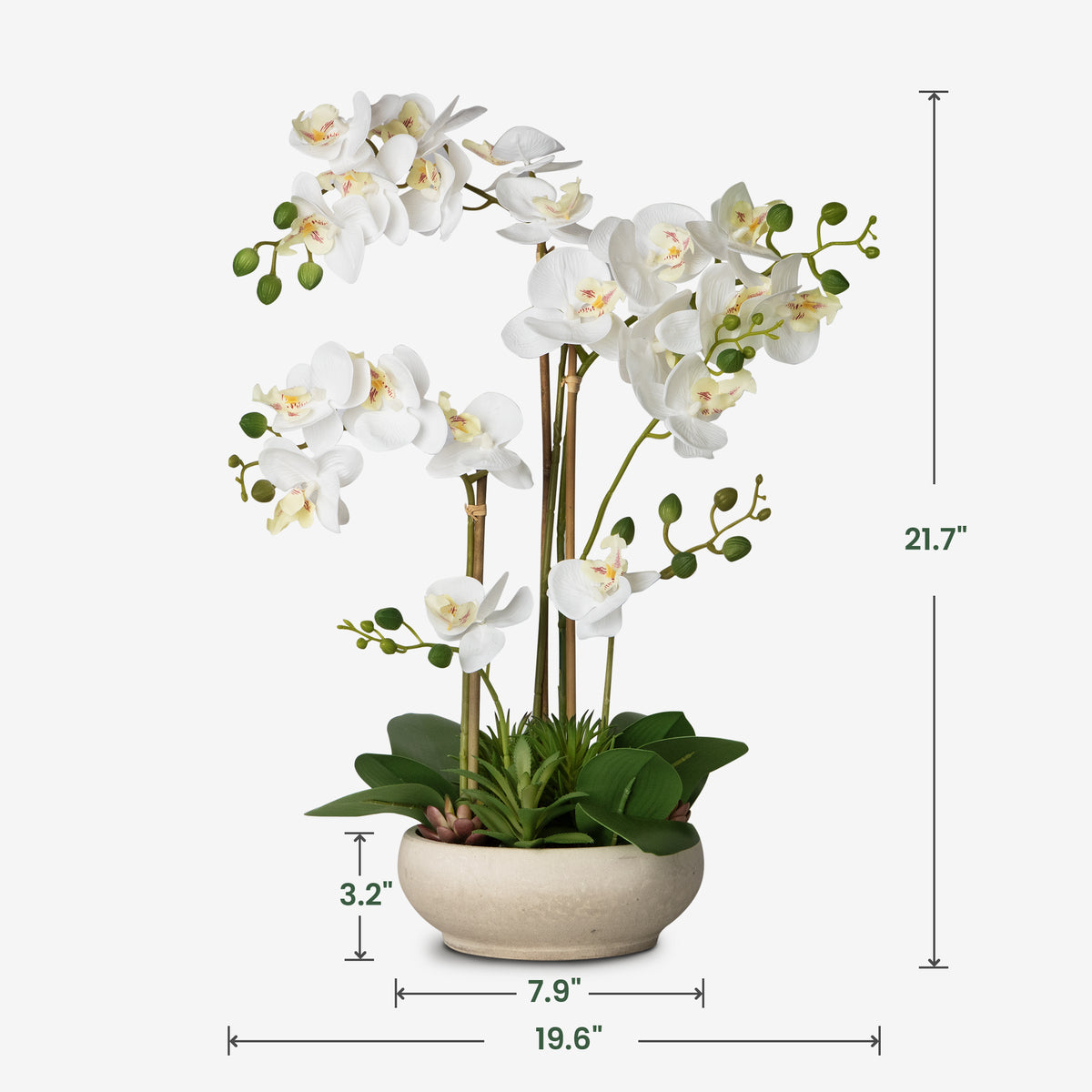 Faux Potted Orchid Flower Arrangement