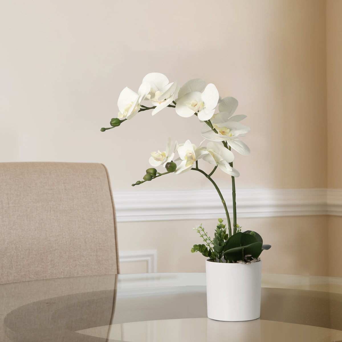 Fake Orchid Potted Flower Arrangement