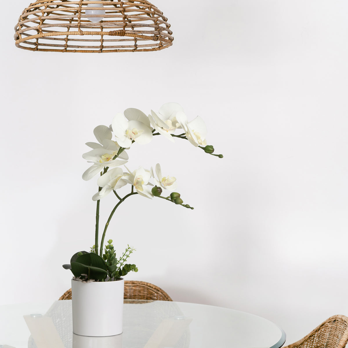 Fake Orchid Potted Flower Arrangement