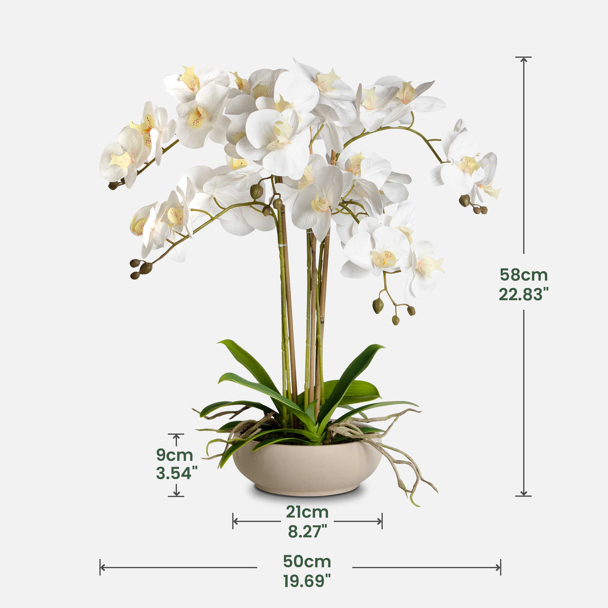 Faux Potted Orchid Floral Arrangement