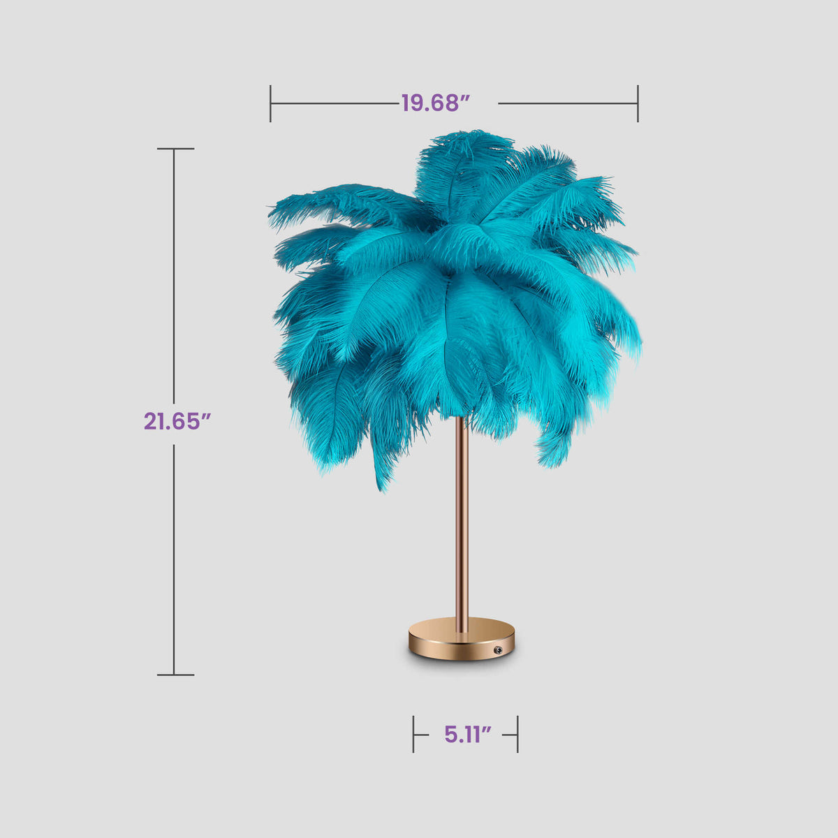 Cordless LED Feather Table Lamp