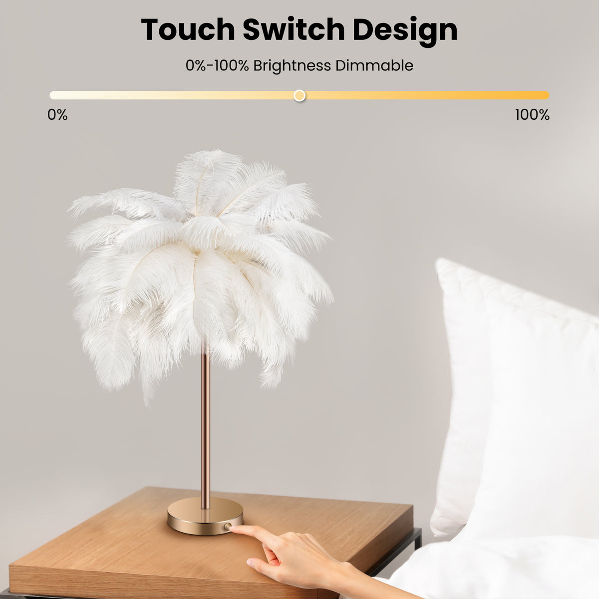 Feather LED Bedside Lamp