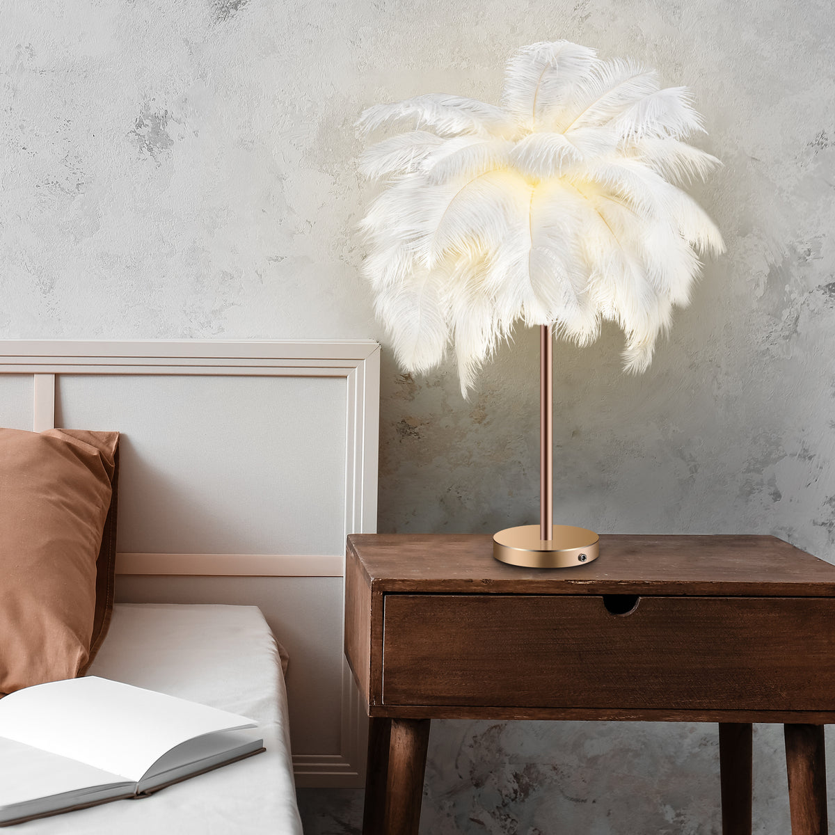 Feather LED Bedside Lamp