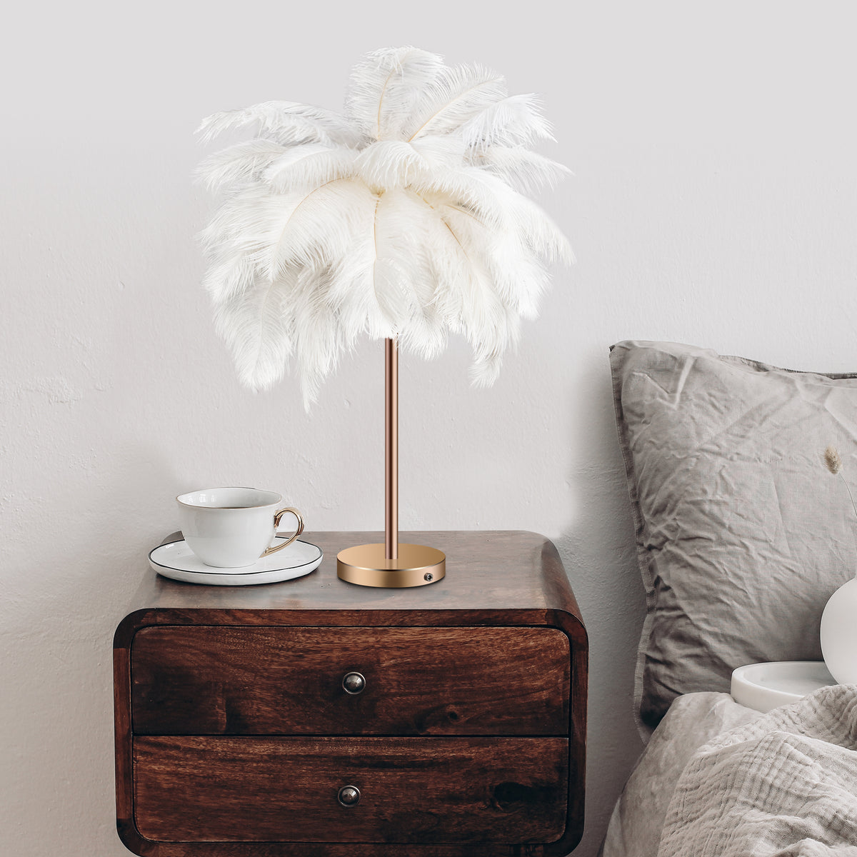 Feather LED Bedside Lamp