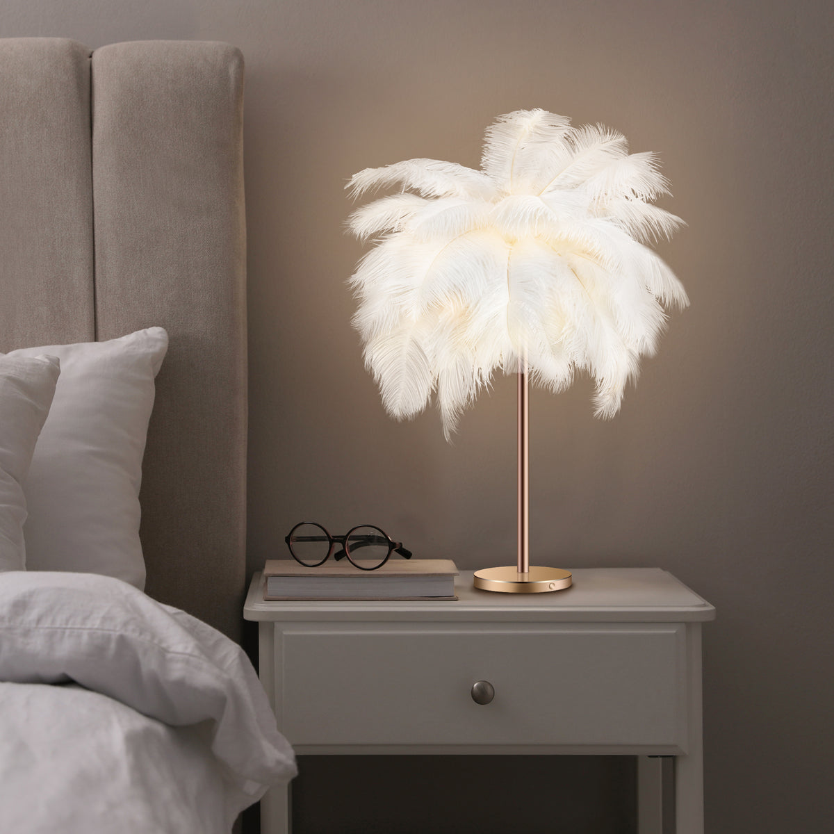 Feather LED Bedside Lamp