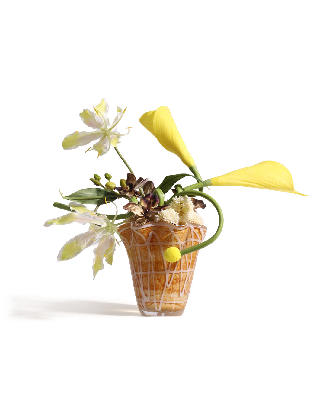 Artistic Faux Flower Arrangement with Vase