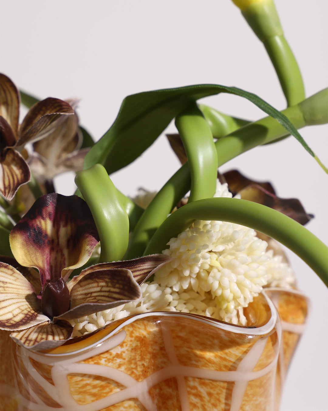 Artistic Faux Flower Arrangement with Vase