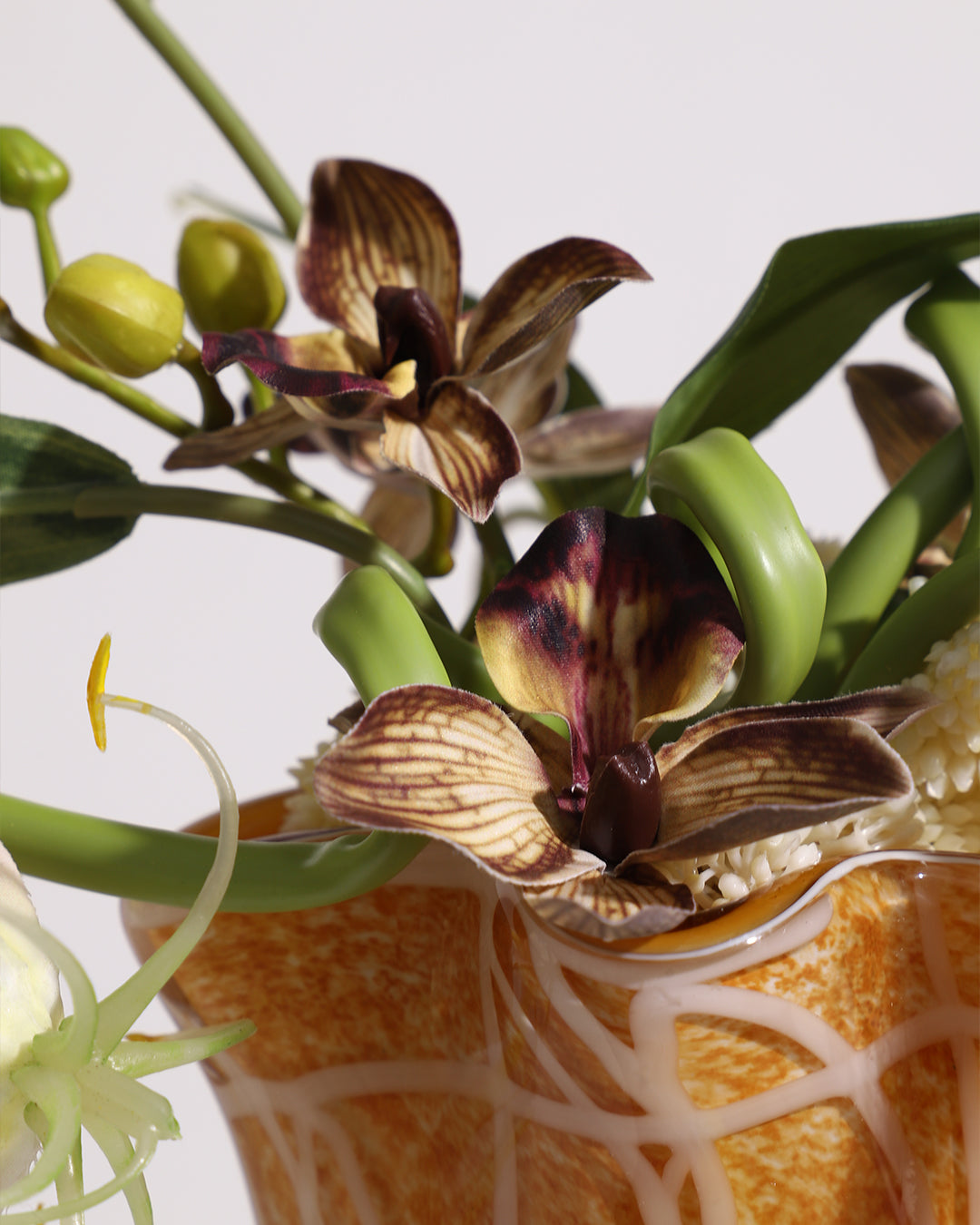 Artistic Faux Flower Arrangement with Vase