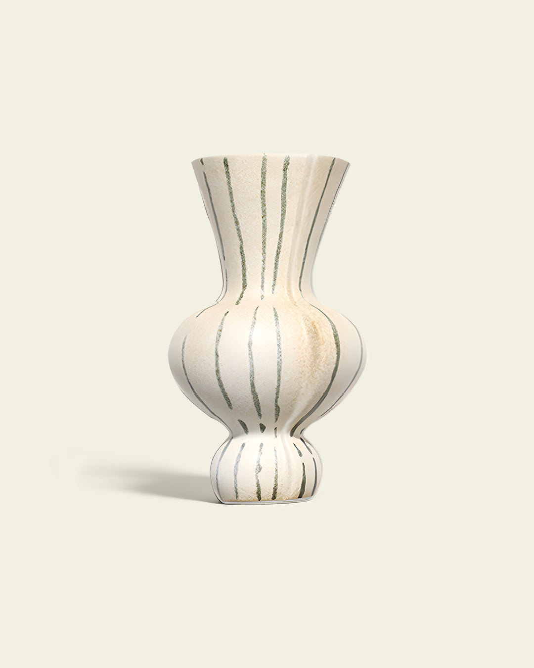 Artistic Faux Arrangement - Striped Ceramic Vase
