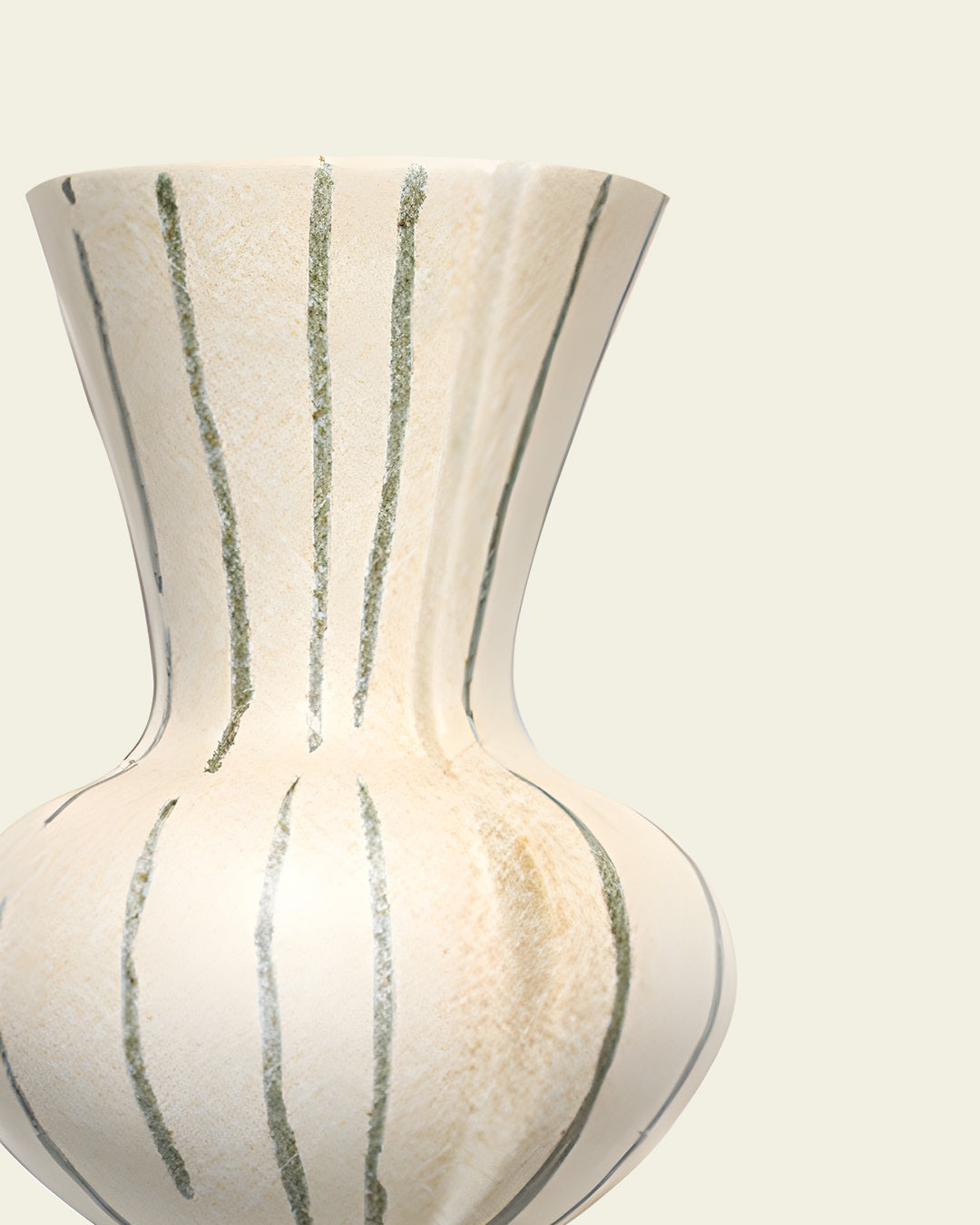 Artistic Faux Arrangement - Striped Ceramic Vase