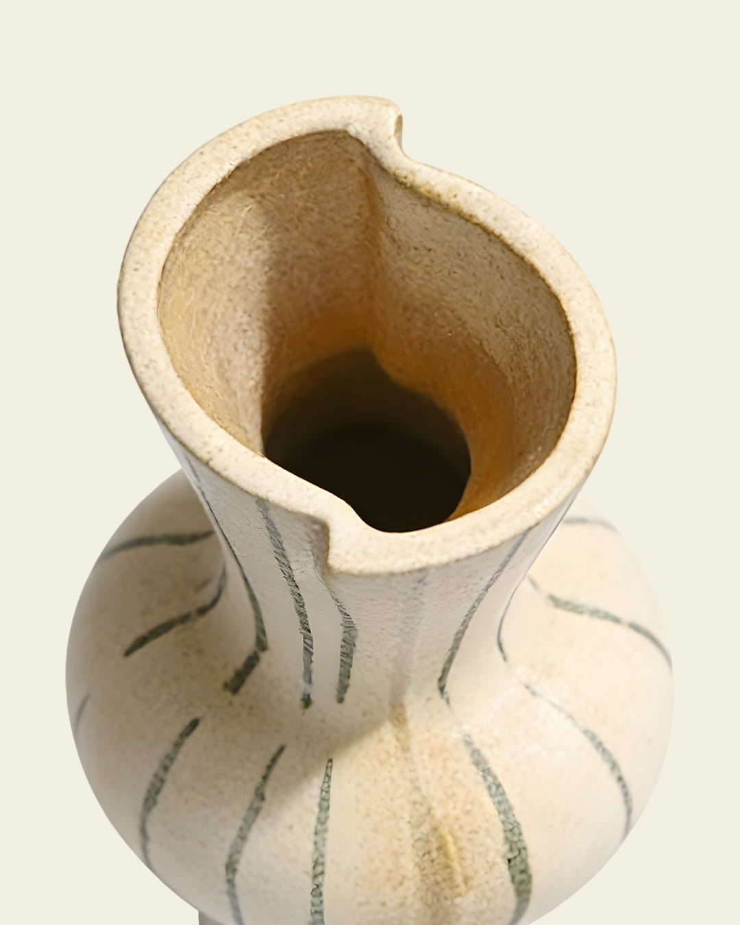 Artistic Faux Arrangement - Striped Ceramic Vase