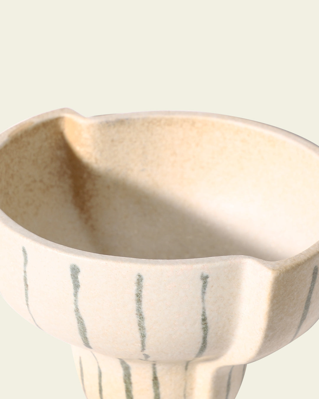 Artificial Flower Set - Striped Ceramic Vase