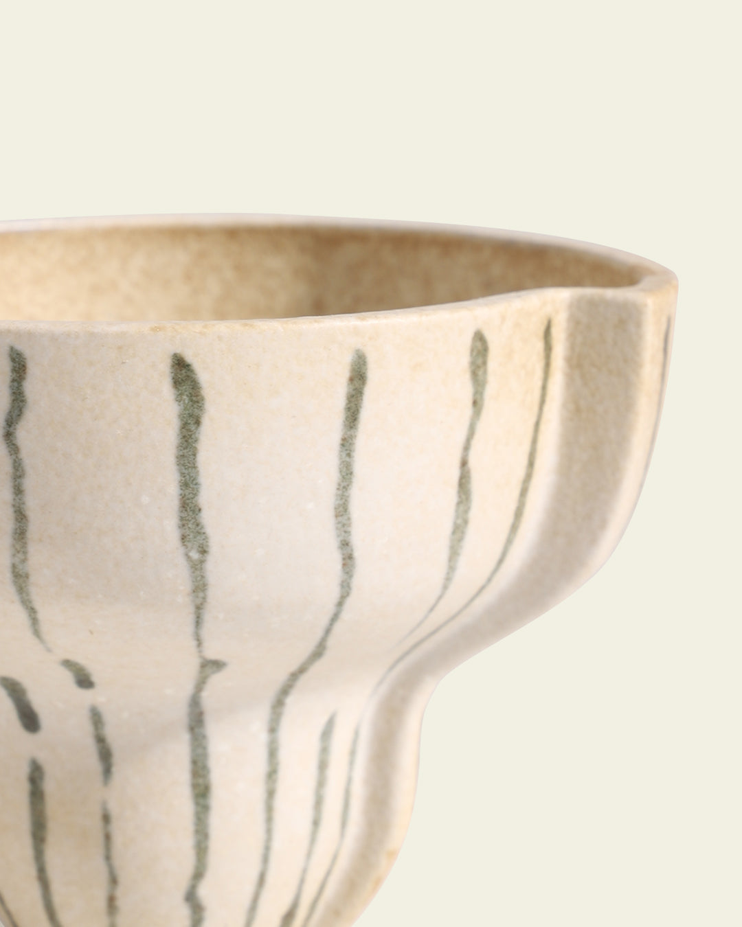 Artificial Flower Set - Striped Ceramic Vase