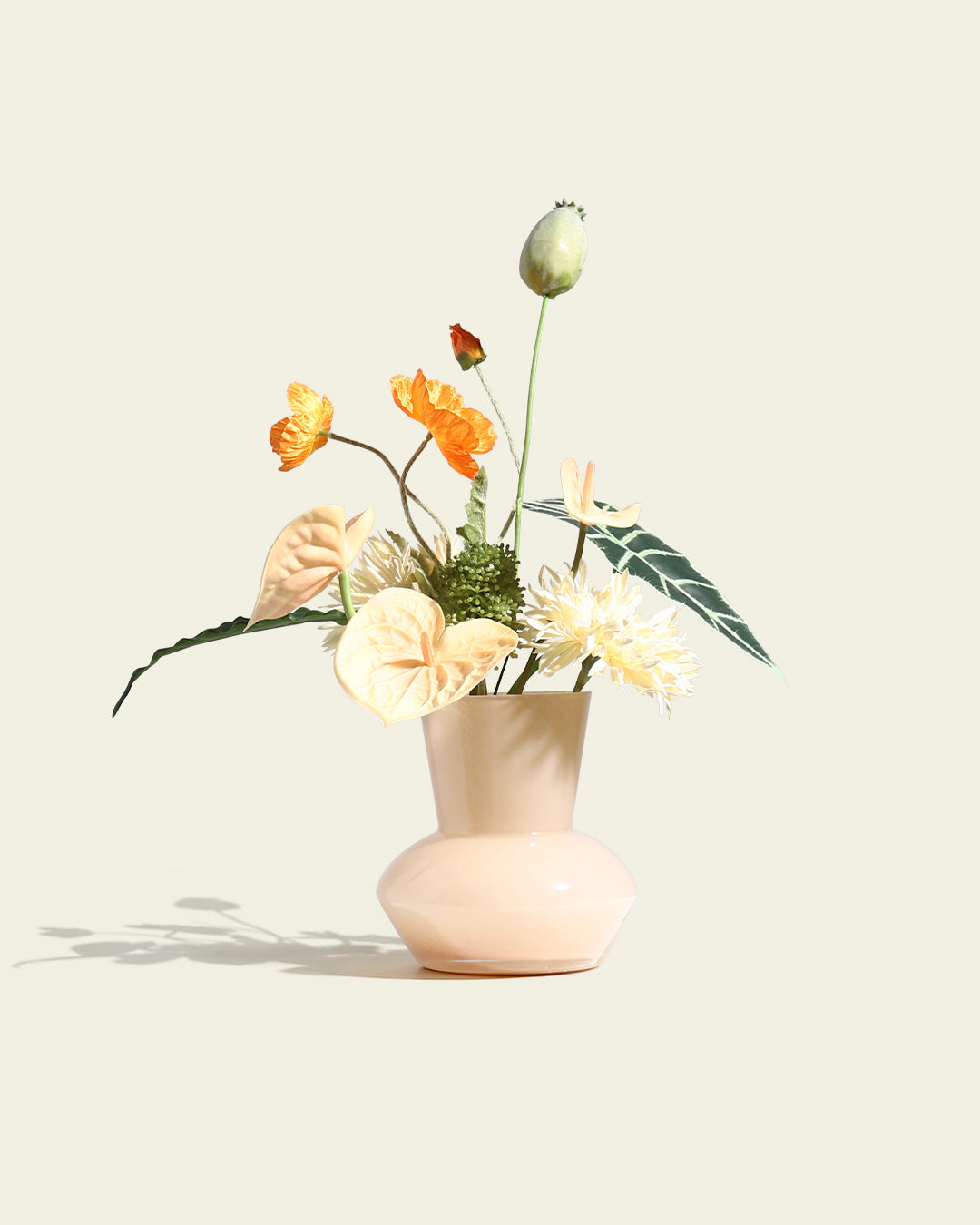 Glass Art Faux Flower Arrangement