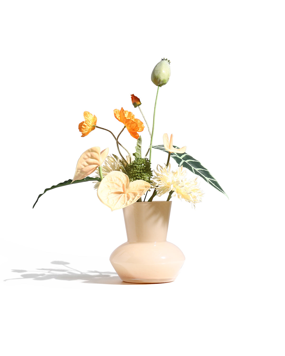 Glass Art Faux Flower Arrangement