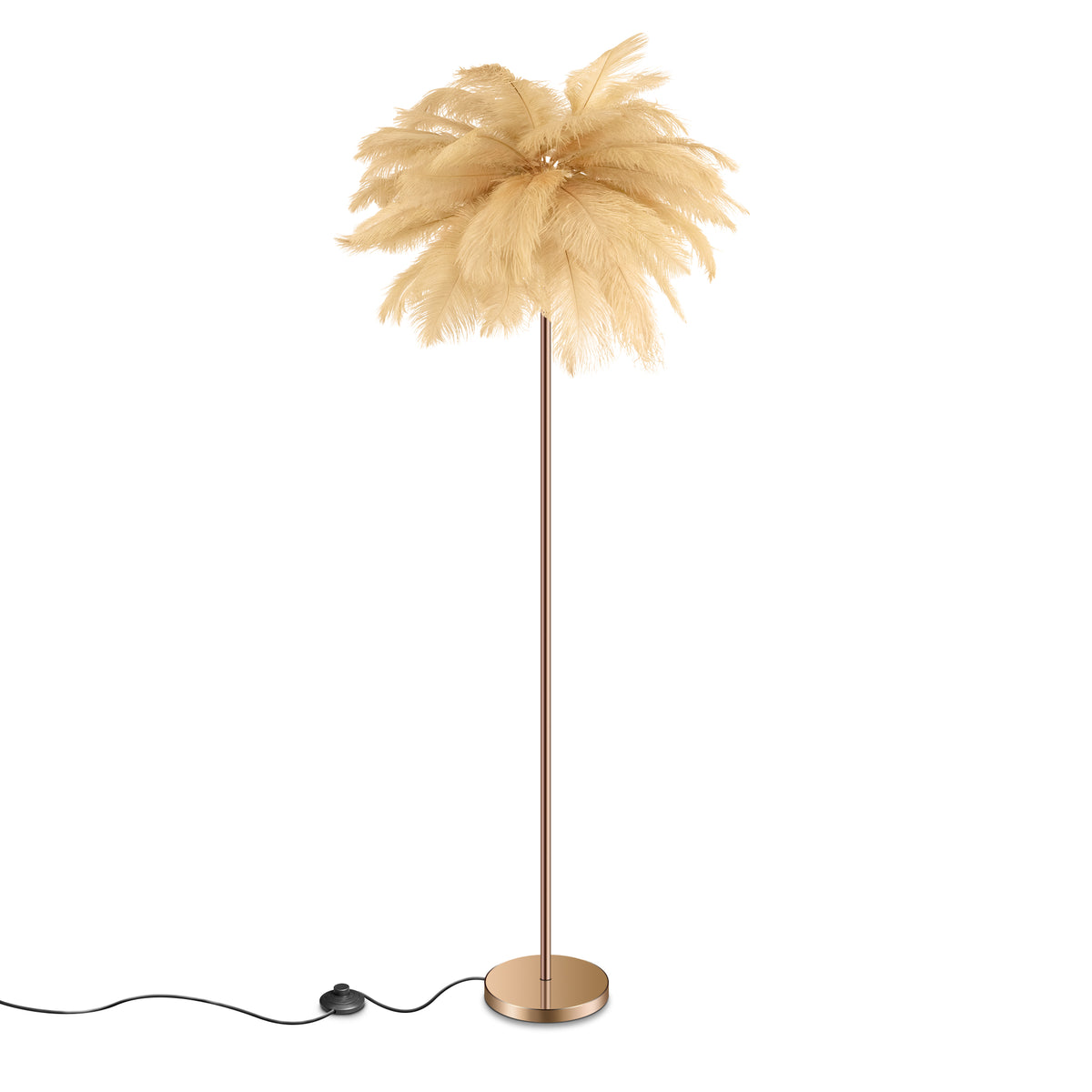 Feather Floor Lamp with 3-Color Lighting