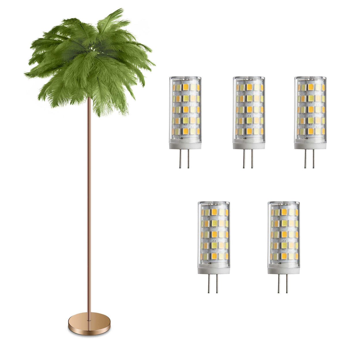 Feather Standing Lamp with Cozy Lighting