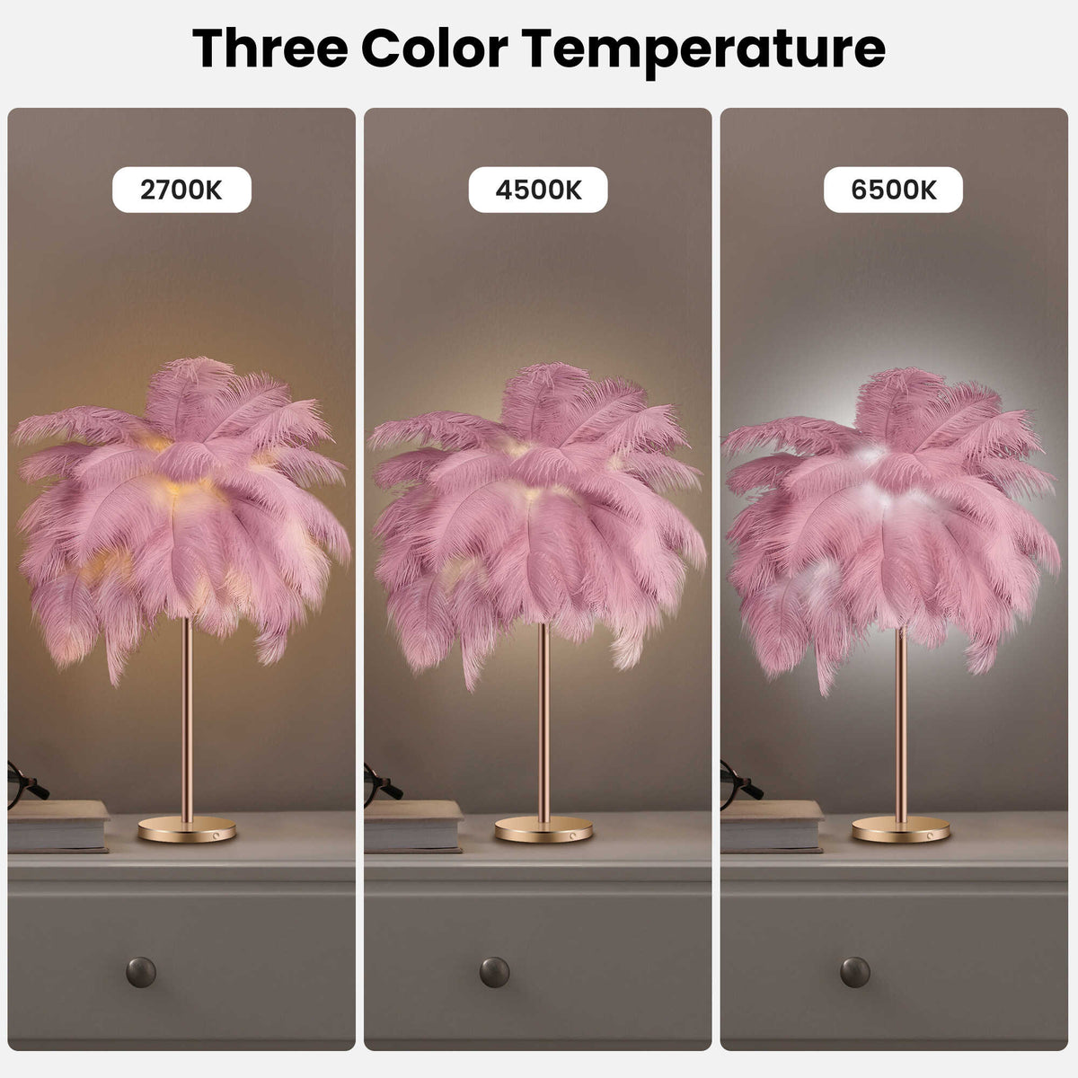 Wireless Charging Feather Table Lamp