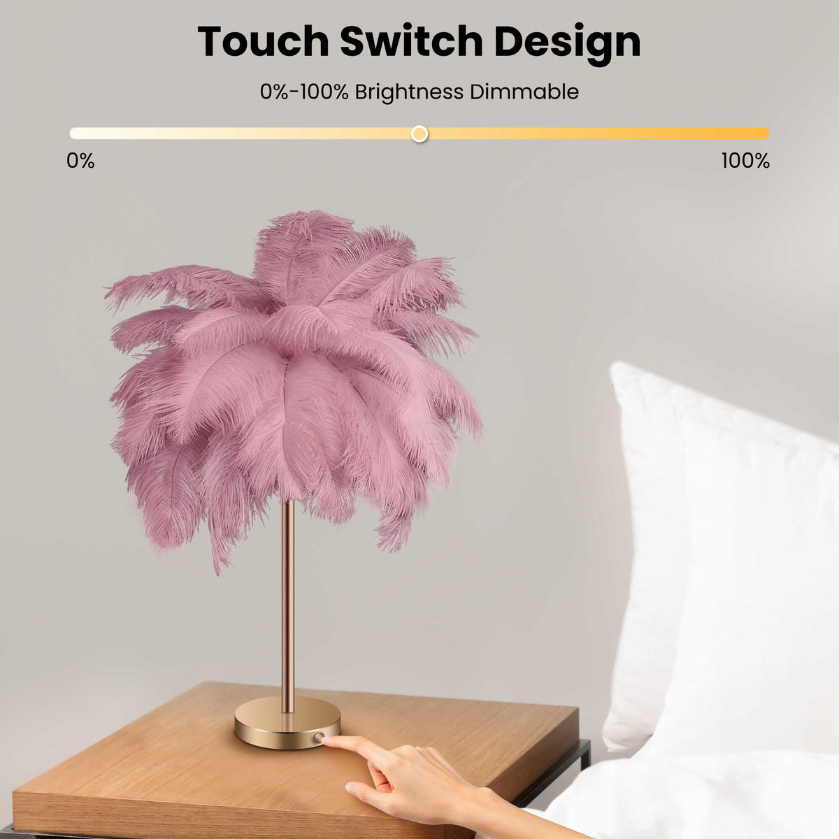 Wireless Charging Feather Table Lamp