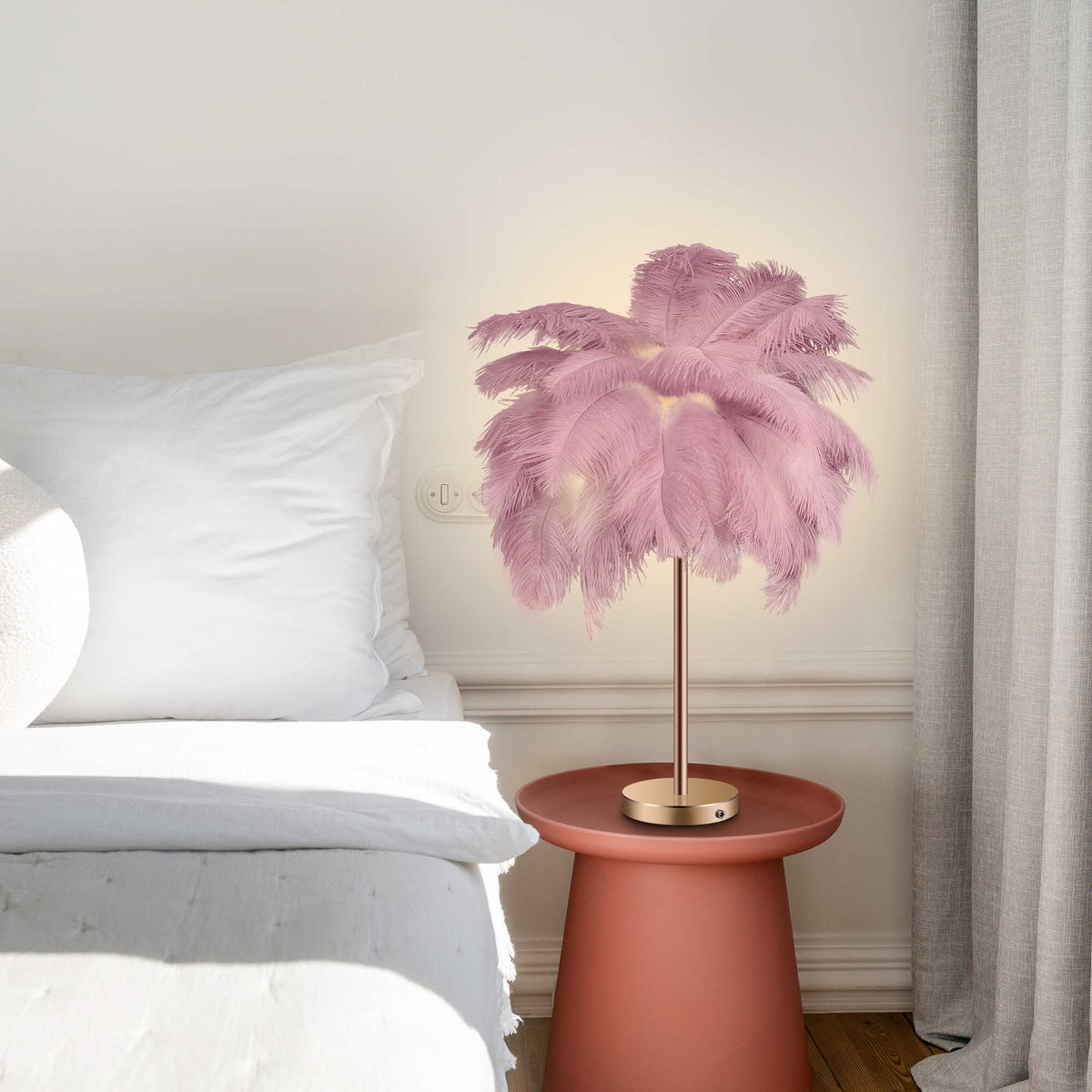 Wireless Charging Feather Table Lamp